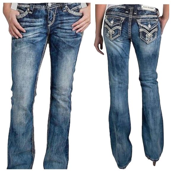 Rock Revival (Buckle) Elaina Easy Boot Women's Low-Rise Jeans Size 27